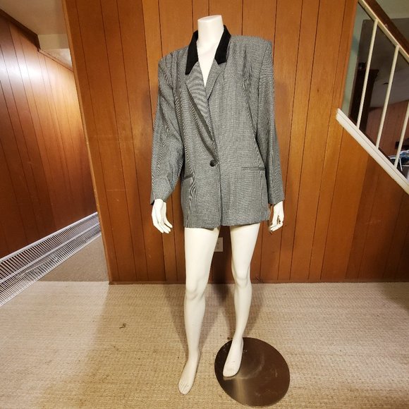 NWT Alfred Dunner Vintage Houndstooth Blazer Women's Size 16 - Picture 1 of 7